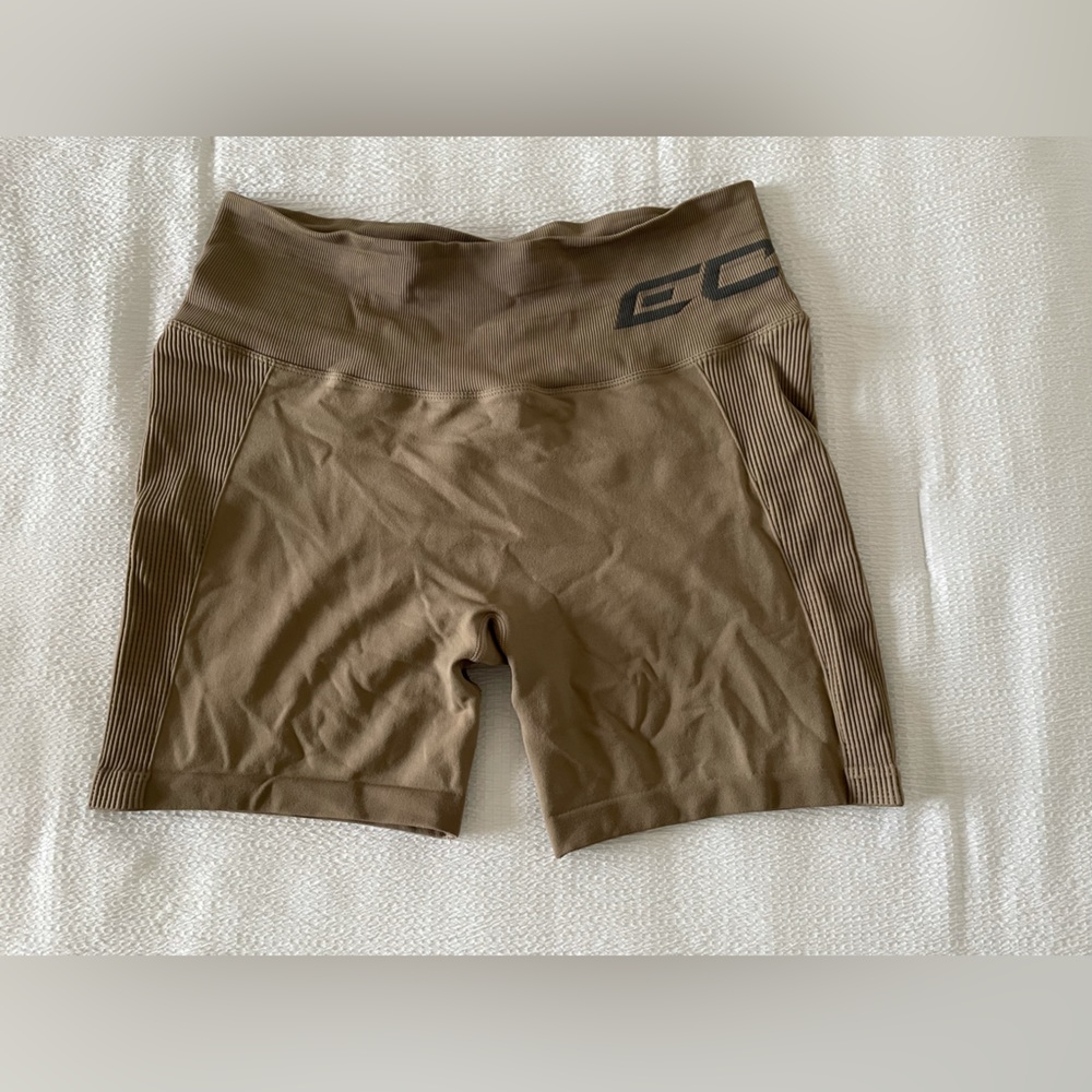 Khaki workout shorts